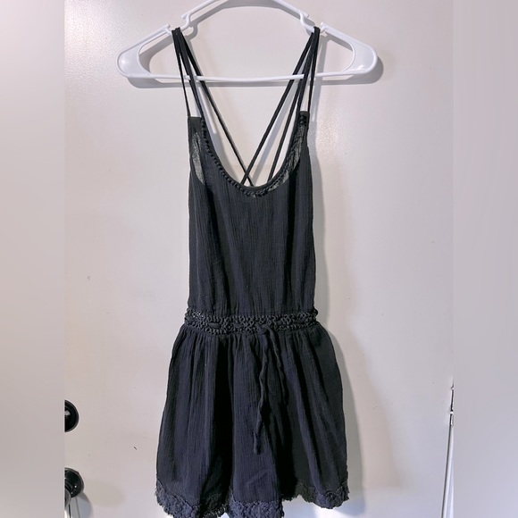 victoria secret black mini dress For Love and Lemons x Victoria Secret Slip Dress Small Black Satin Studded Bling